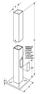 Square Steel Anchor Based Pole